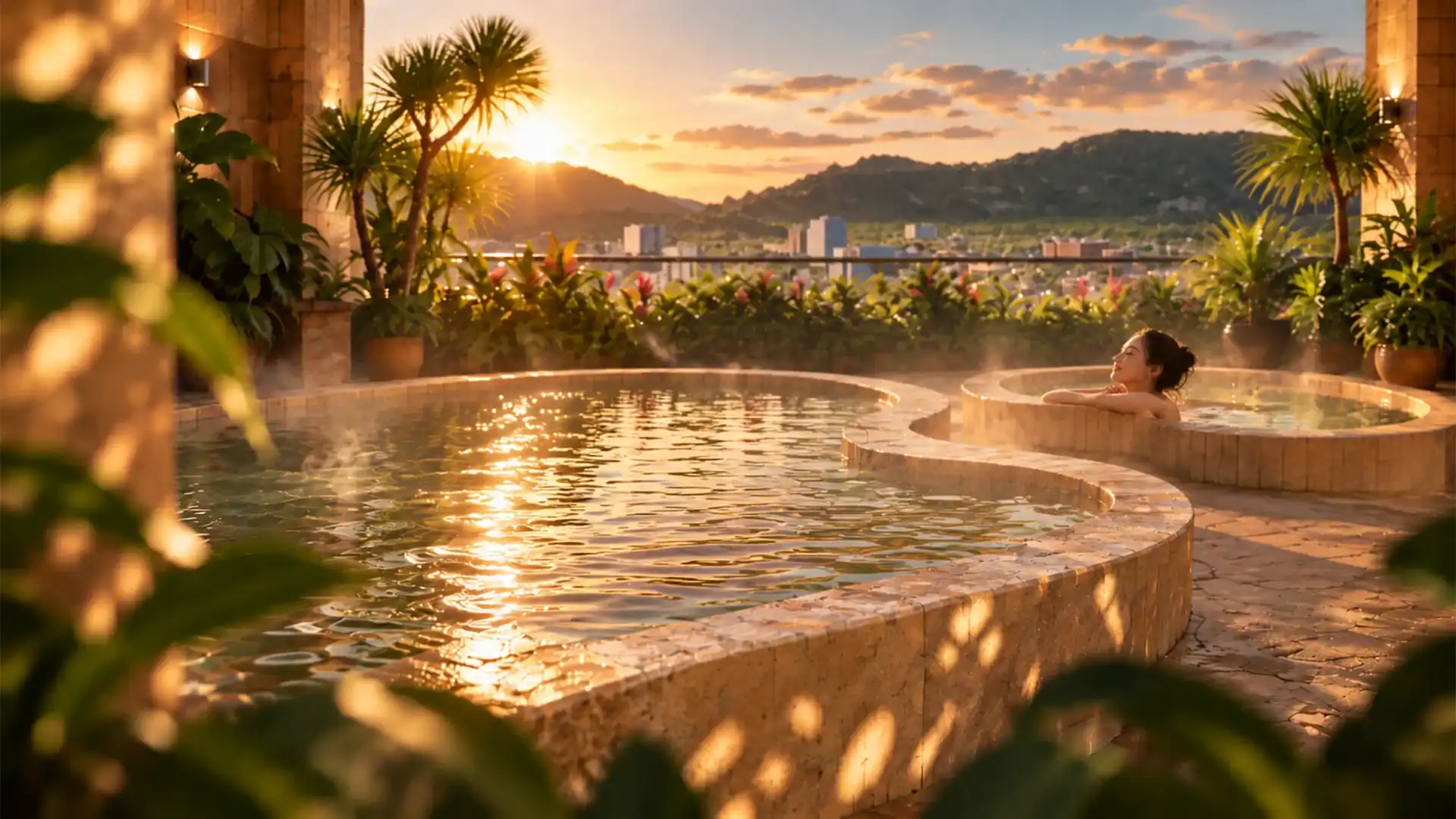 Onsen nhìn núi Bà Hoả