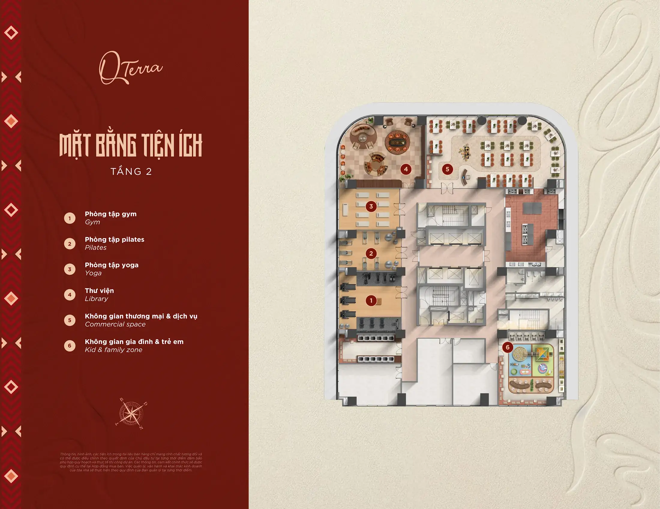 Mặt bằng tiện ích Tầng 2