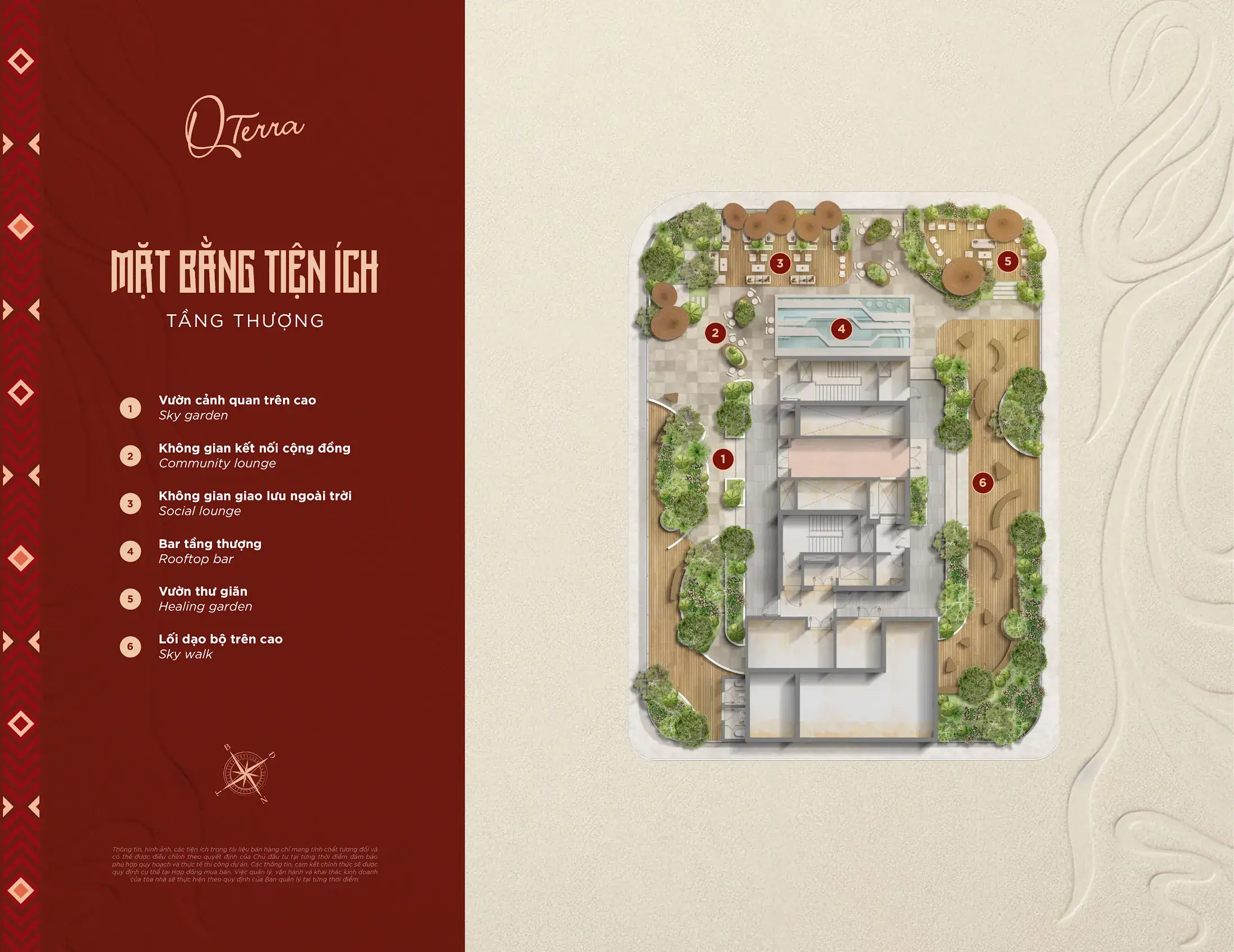 Mặt bằng tiện ích Tầng thượng